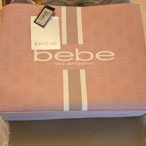 Bebe Blush Pink Logo Clutch